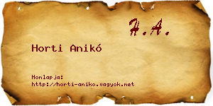Horti Anikó névjegykártya